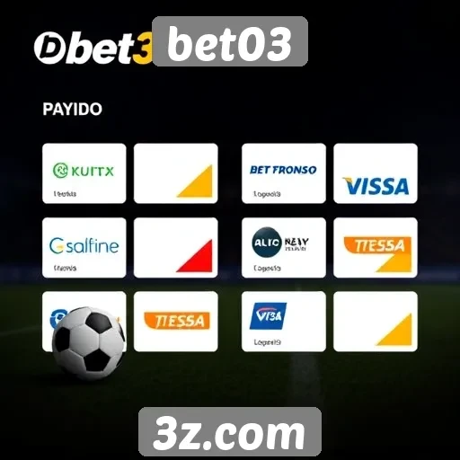 Opcões de pagamento disponíveis na bet03